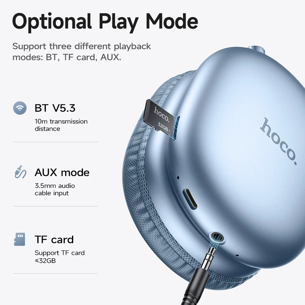 HOCO W35 Max Wireless Headphones – Power Meets Play in Full Color - Image 5