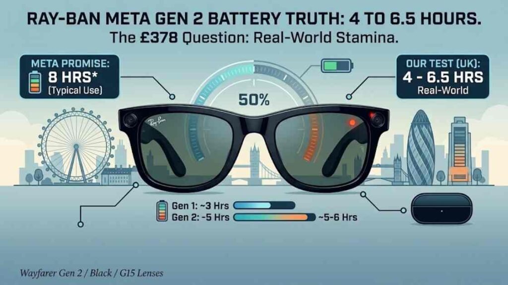 Ray-Ban Meta glasses battery life real world