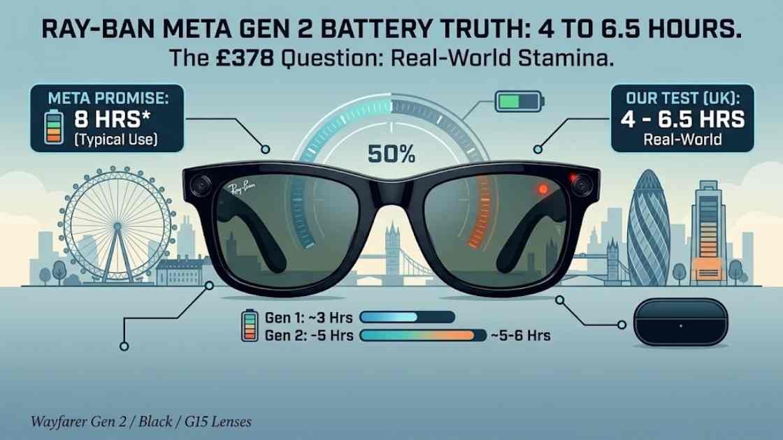 Ray-Ban Meta glasses battery life real world